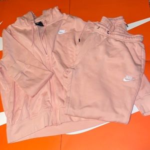Nike sweatpants set peach hoodie and sweats